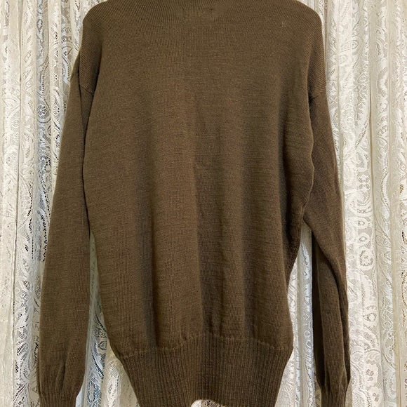 Vintage Military 100 Percent Wool Sweater. Mitts Nitts Inc. Khaki brown. - Picture 2 of 5